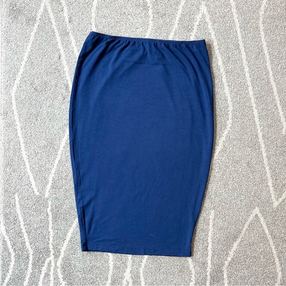 Mimu Maxi Royal Blue Knee Length Skirt Leggings Pencil Skirt - Picture 1 of 2